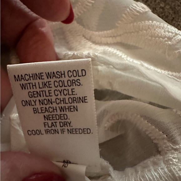 Dana Buchman Off White Sheer Button-Up Blouse - Picture 13 of 13